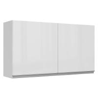 Armário Aéreo Madesa Acordes 100% MDF 120 Cm Portas Branco Brilho - 1