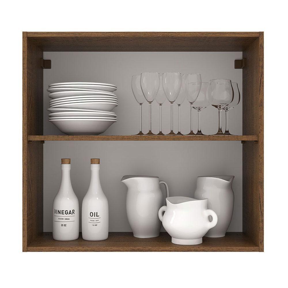 Armário Aéreo 70 Cm 2 Portas Rustic/Cinza Rustic/Cinza - 8