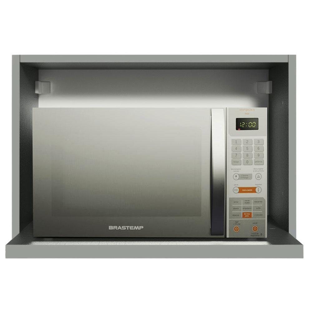 Armário Aéreo 60 Cm Com Nicho Para Forno Cinza Nice Cinza - 4