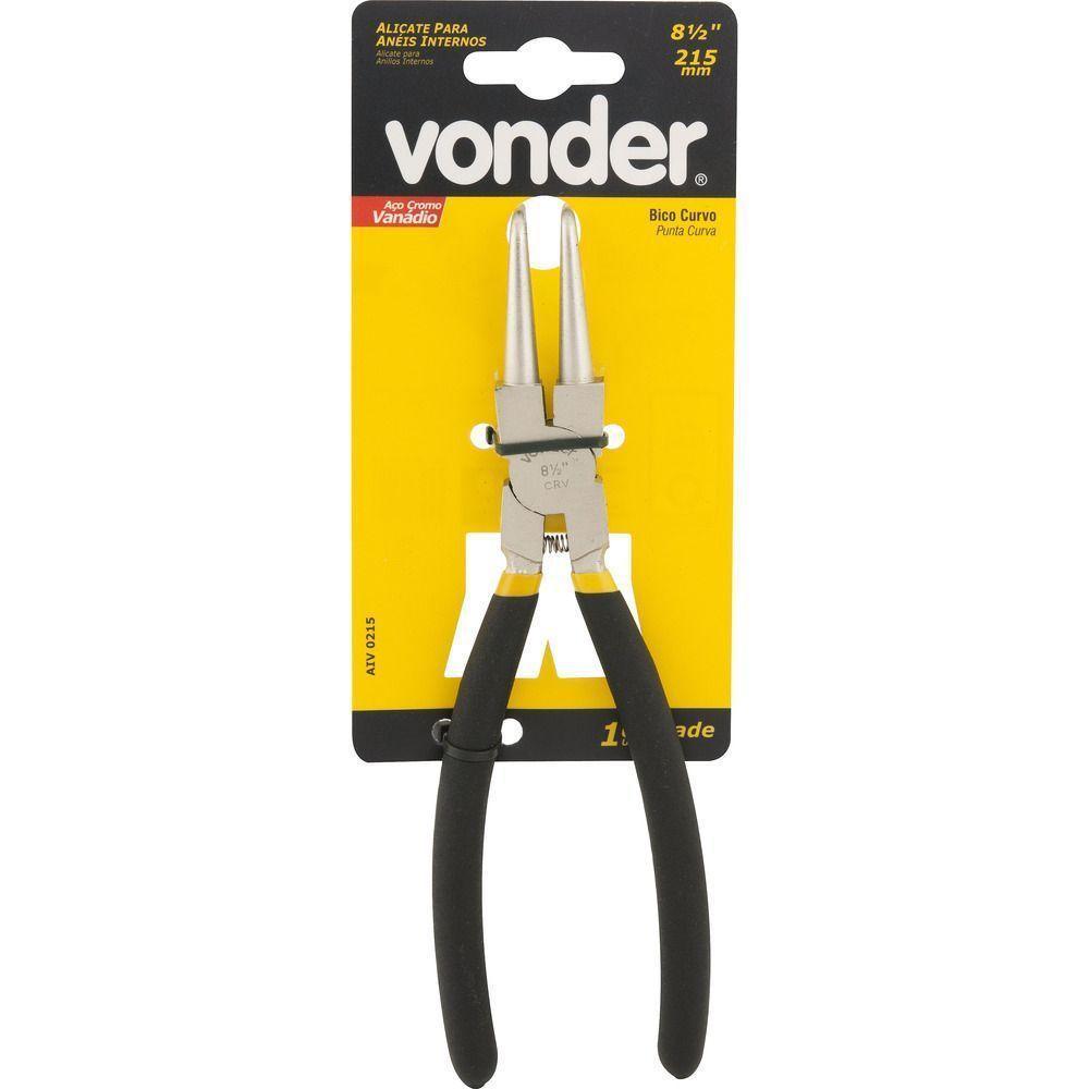 Alicate Para Anéis 8.1-2" 215mm Int Curvo Vanádio Plast Vonder - 2