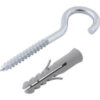 Gancho 6,3x70mm Zincado Com Bucha 10mm G-10 Com 100 Pç Vonder - 1