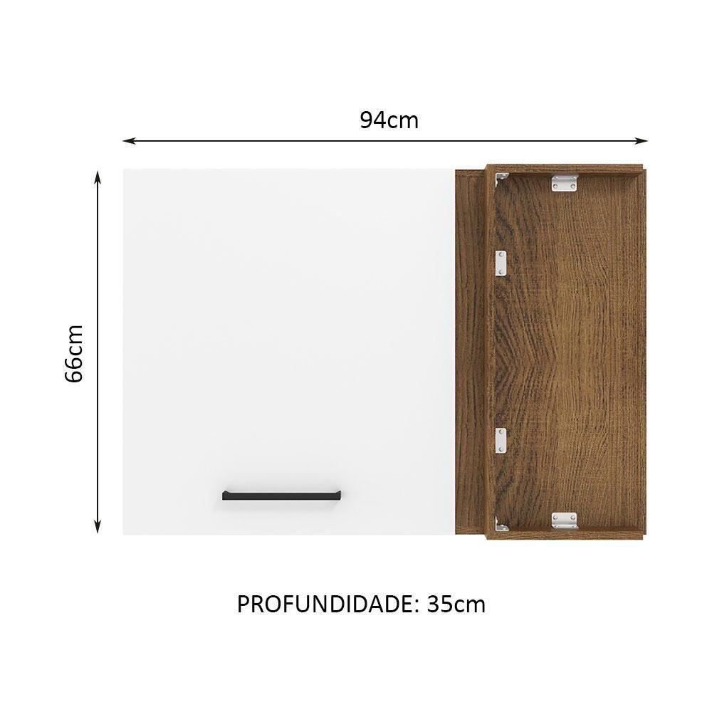 Armário Aéreo De Canto 1 Porta ? Rustic/branco - 10