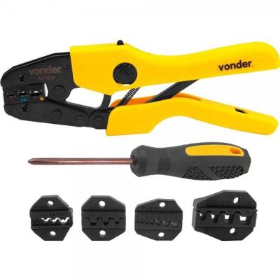 Alicate Prensa Term Com Catraca Kit 5 Matriz 5 Em 1 Vonder