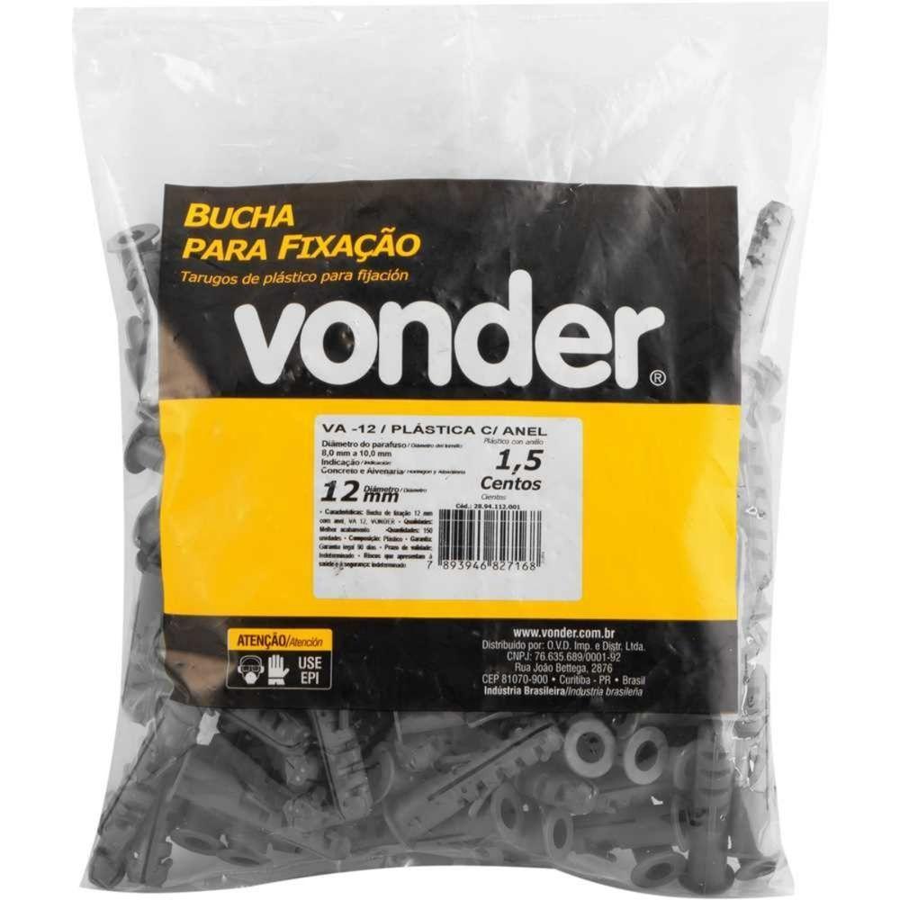 Bucha (f) Plástica Va-12 Com Anel 150 Peças Vonder - 1