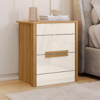 Mesa De Cabeceira Dhara 2 Gavetas 51 Cm Freijo Off White Moval Freijo Off White - 6