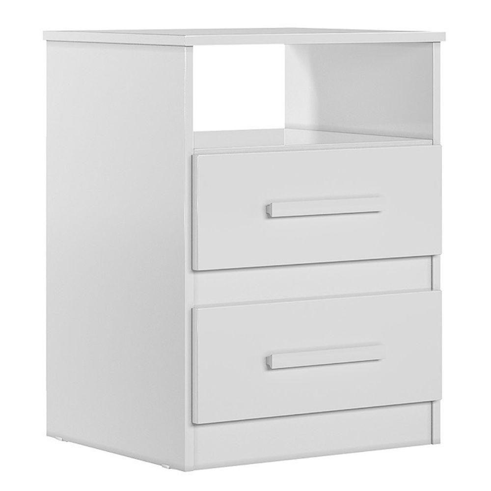 Mesa De Cabeceira Apolo 2 Gavetas 46 Cm Branco Flex Moval Branco Flex - 1