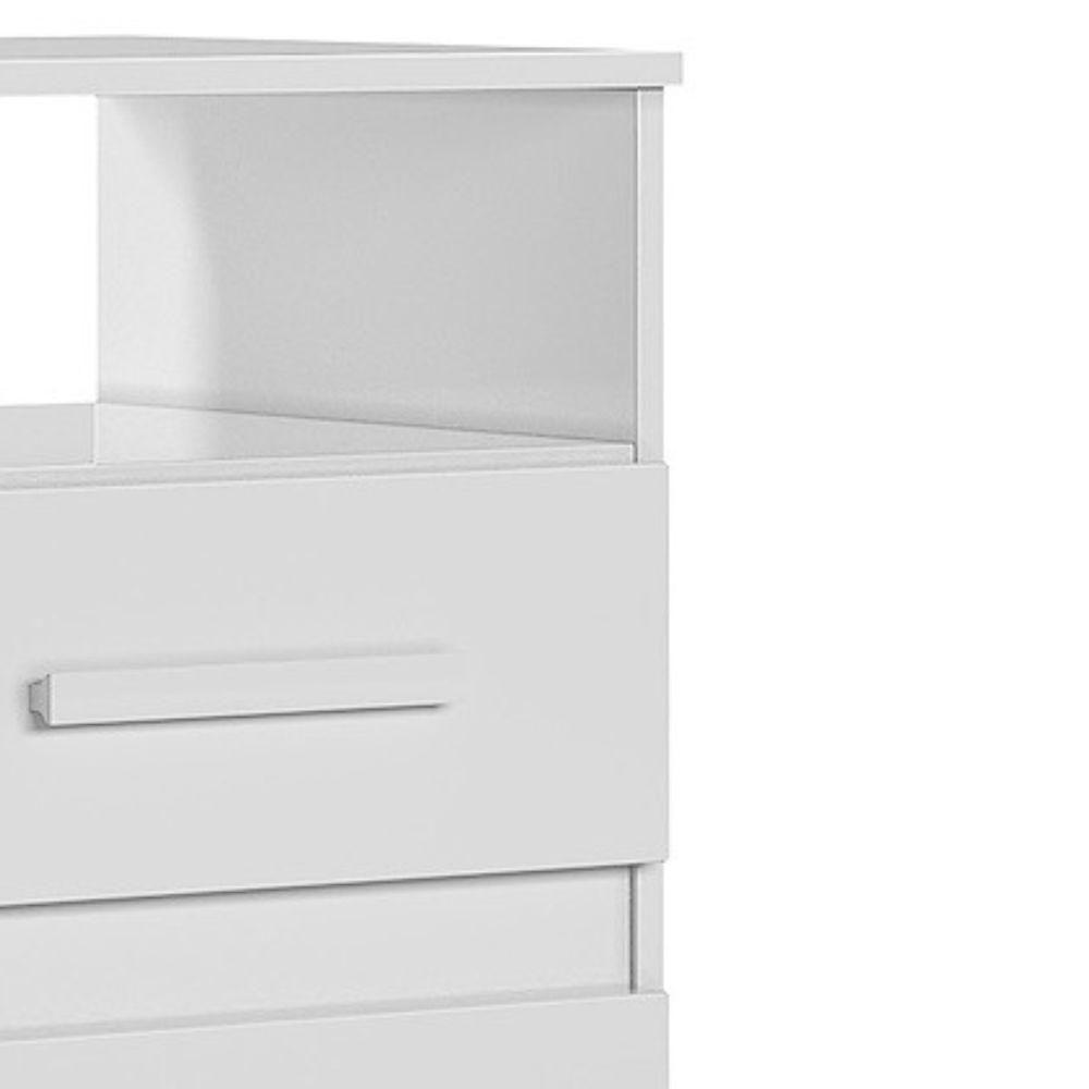Mesa De Cabeceira Apolo 2 Gavetas 46 Cm Branco Flex Moval Branco Flex - 5
