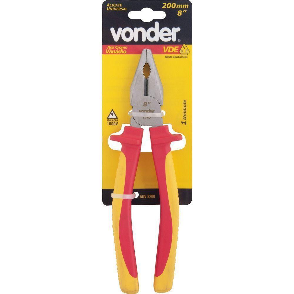 Alicate Universal 8 Vde Cromo Vanádio Isolado 1000v Vonder - 2