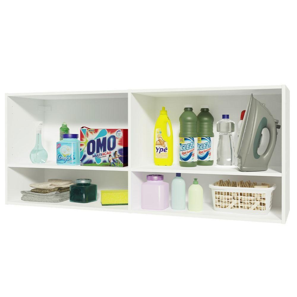 Armário Aéreo 120 Cm 2 Portas 2 Nichos Branco Para área De - 3