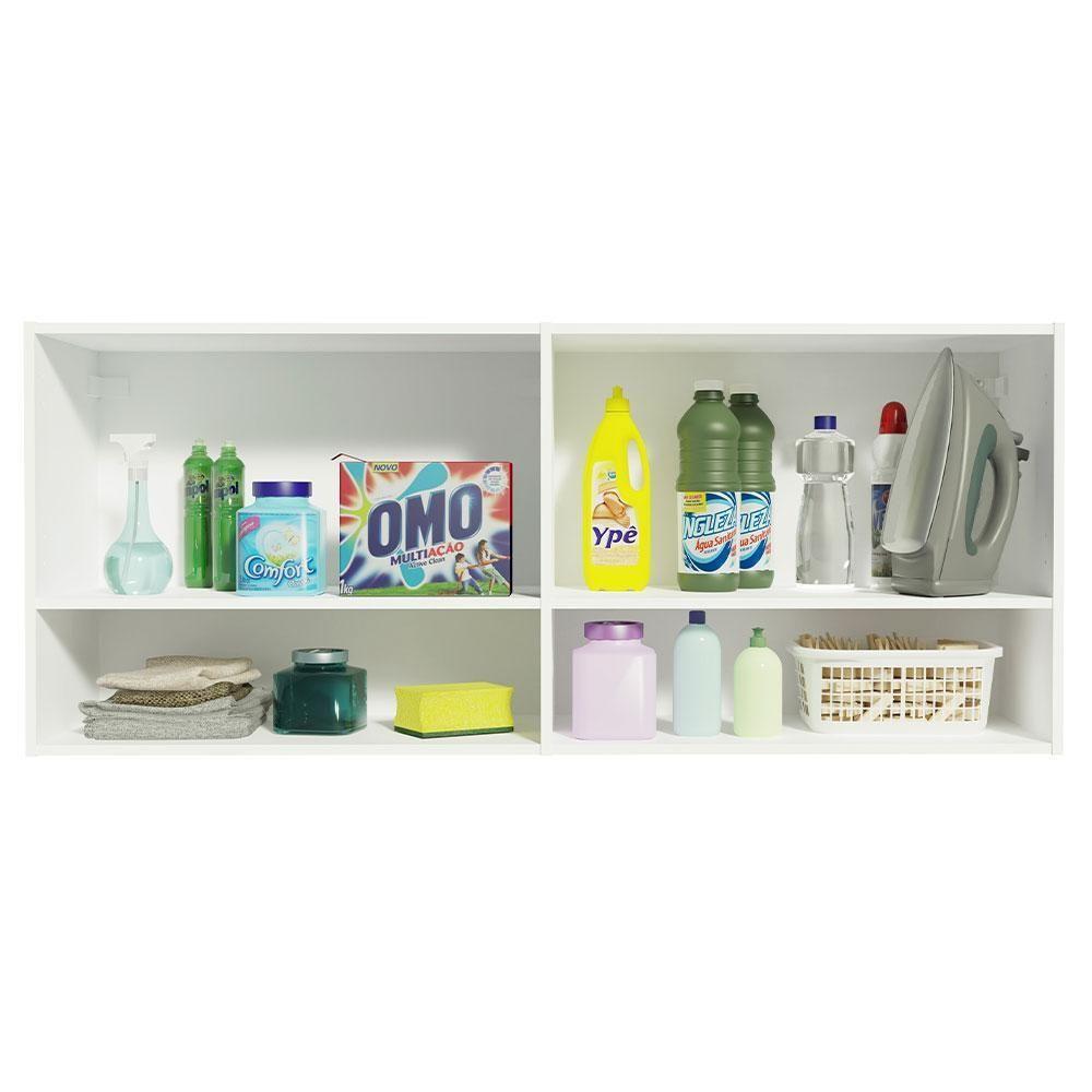 Armário Aéreo 120 Cm 2 Portas 2 Nichos Branco Para área De - 7