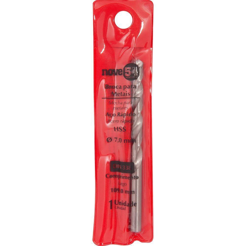 Broca De Aço Rápido 7,0 Mm Din 338 Hss Encartelada Nove54 - 3