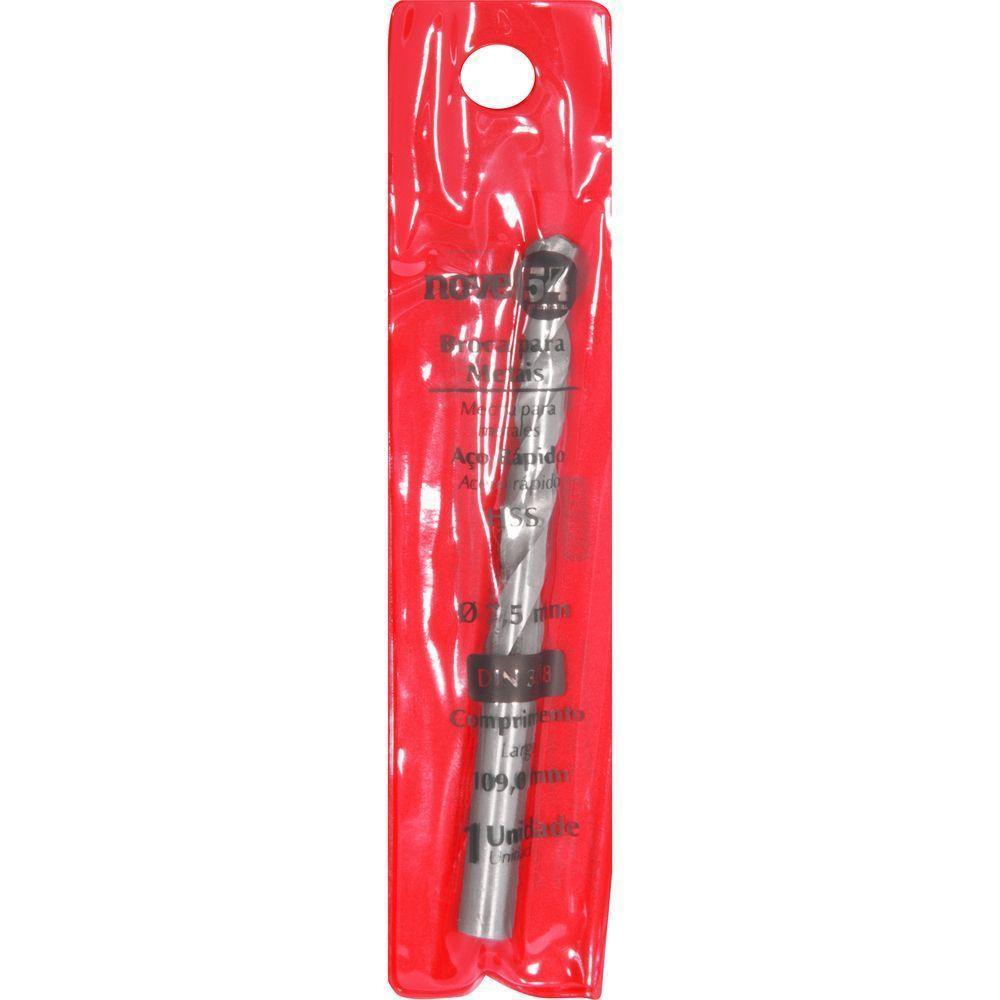 Broca De Aço Rápido 7,5 Mm Din 338 Hss Encartelada Nove54 - 3