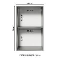 Armário Aéreo 40 Cm 1 Porta Cinza Nice Madesa Cinza - 9