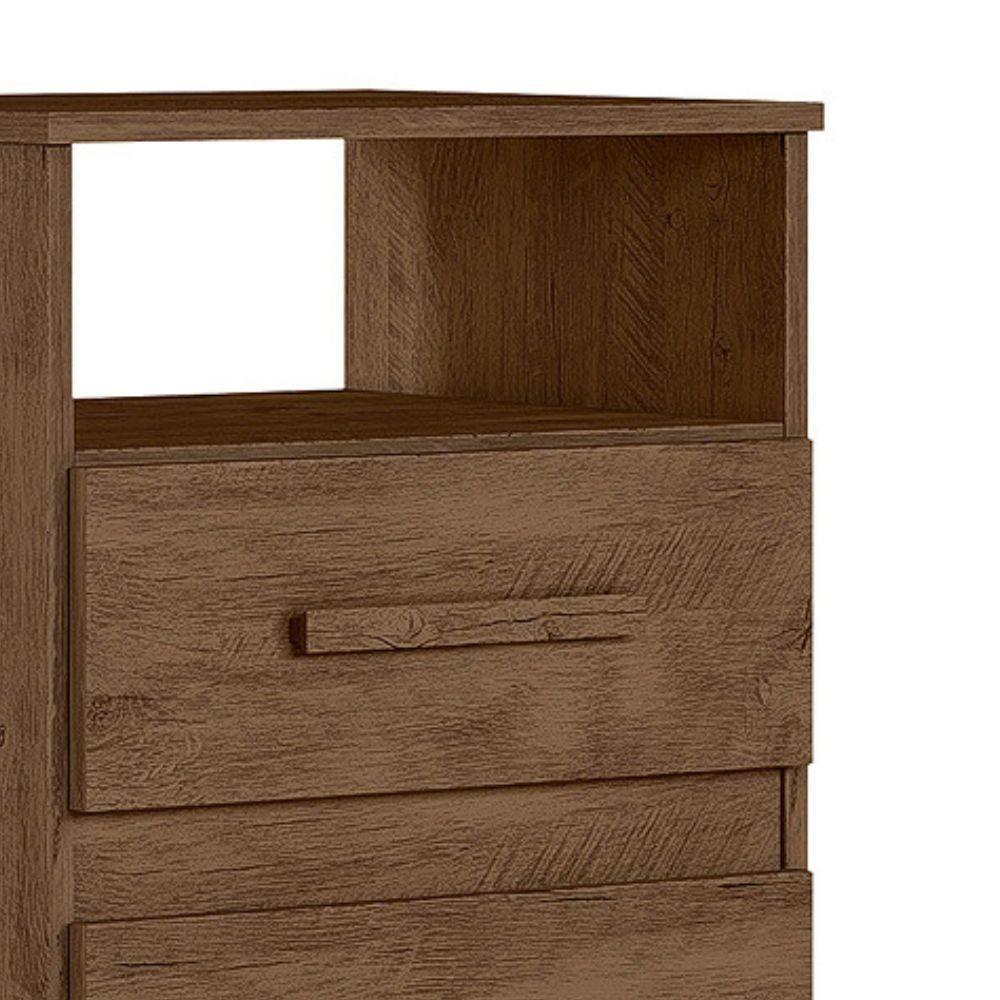 Mesa De Cabeceira Apolo 2 Gavetas 46 Cm Castanho Wood Flex Moval Castanho Wood Flex - 6