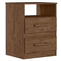 Mesa De Cabeceira Apolo 2 Gavetas 46 Cm Castanho Wood Flex Moval Castanho Wood Flex - 1