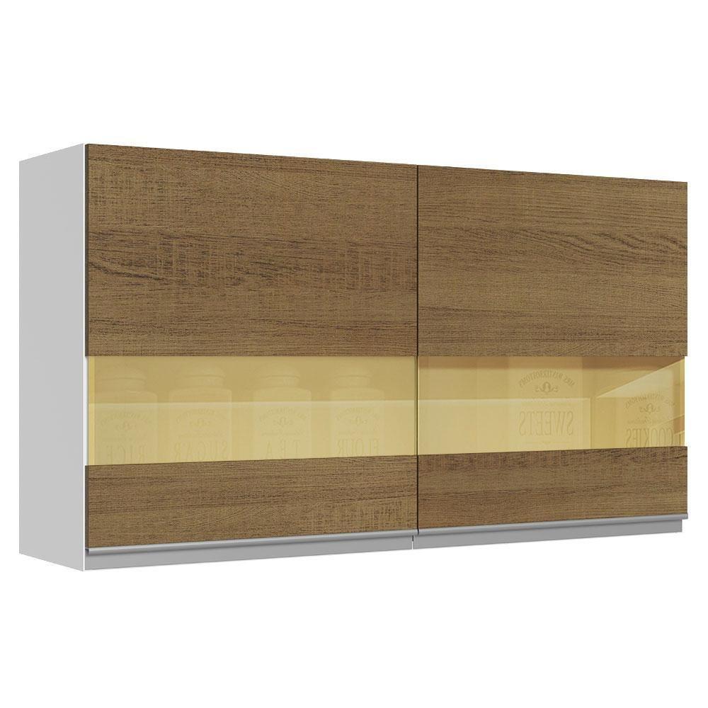 Armário Aéreo Glamy 100%MDF 120cm 2 Portas BR/Rustic Madesa - 1