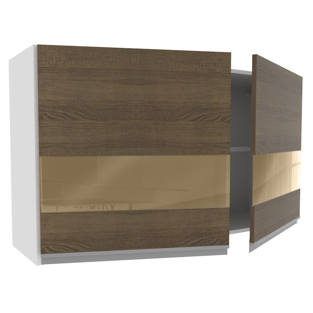 Armário Aéreo Glamy 100%MDF 120cm 2 Portas BR/Rustic Madesa - 5