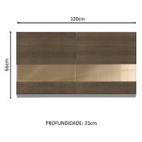 Armário Aéreo Glamy 100%MDF 120cm 2 Portas BR/Rustic Madesa - 8