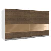 Armário Aéreo Glamy 100%MDF 120cm 2 Portas BR/Rustic Madesa