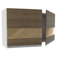 Armário Aéreo Glamy 100%MDF 120cm 2 Portas BR/Rustic Madesa - 5