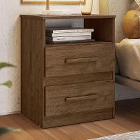 Kit 2 Mesas De Cabeceira Apolo 2 Gavetas 46 Cm Castanho Wood Flex Moval Castanho Wood Flex - 7