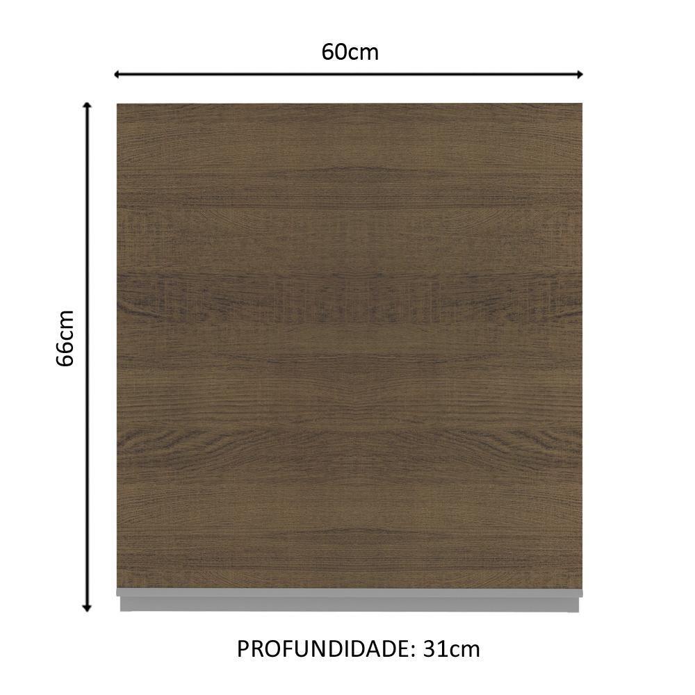 Armário Aéreo Glamy 100%MDF 60cm 1 Porta BR/Rustic Madesa - 7