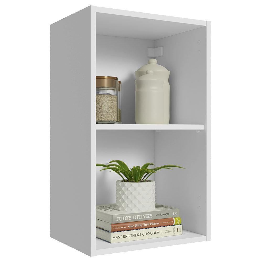 Armário Aéreo 40 Cm Com 2 Nichos Abertos Para Cozinha Branco - 4