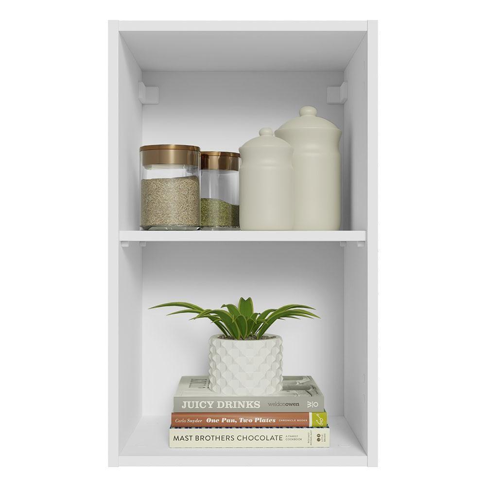 Armário Aéreo 40 Cm Com 2 Nichos Abertos Para Cozinha Branco - 5