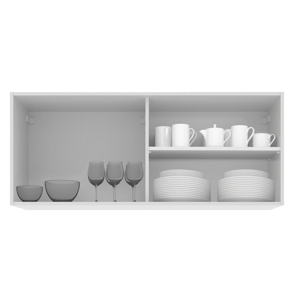 Armário Aéreo Glamy 100%MDF 2 Portas Vidro Reflex BR Madesa - 3