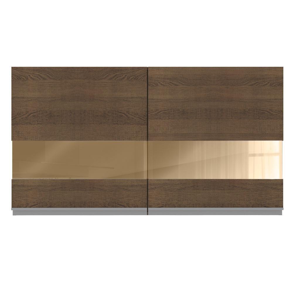 Armário Aéreo Glamy 120cm 2 Portas com Vidro Rustic Madesa - 2