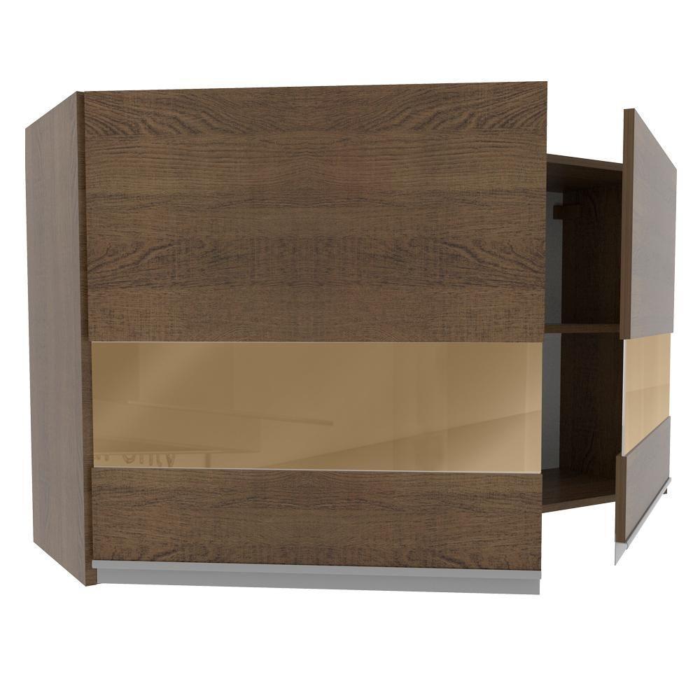 Armário Aéreo Glamy 120cm 2 Portas com Vidro Rustic Madesa - 6