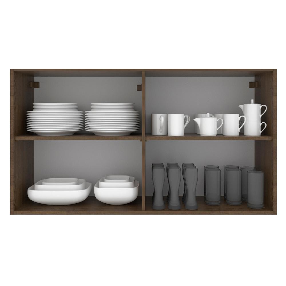 Armário Aéreo Glamy 120cm 2 Portas com Vidro Rustic Madesa - 10