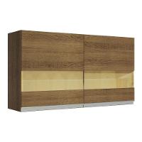 Armário Aéreo Glamy 120cm 2 Portas com Vidro Rustic Madesa - 1