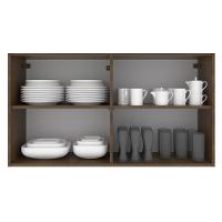 Armário Aéreo Glamy 120cm 2 Portas com Vidro Rustic Madesa - 19