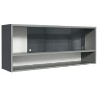 Armário Aéreo 2 Portas De Correr De Vidro Neutral E 1 Nicho Cinza Nice Madesa Cinza - 5