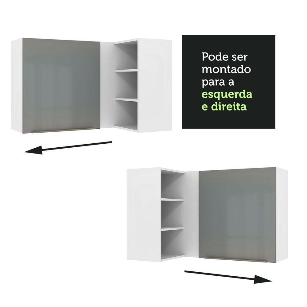 Armário Aéreo de Canto com Adega Acoplada 1 Porta Branco - 2