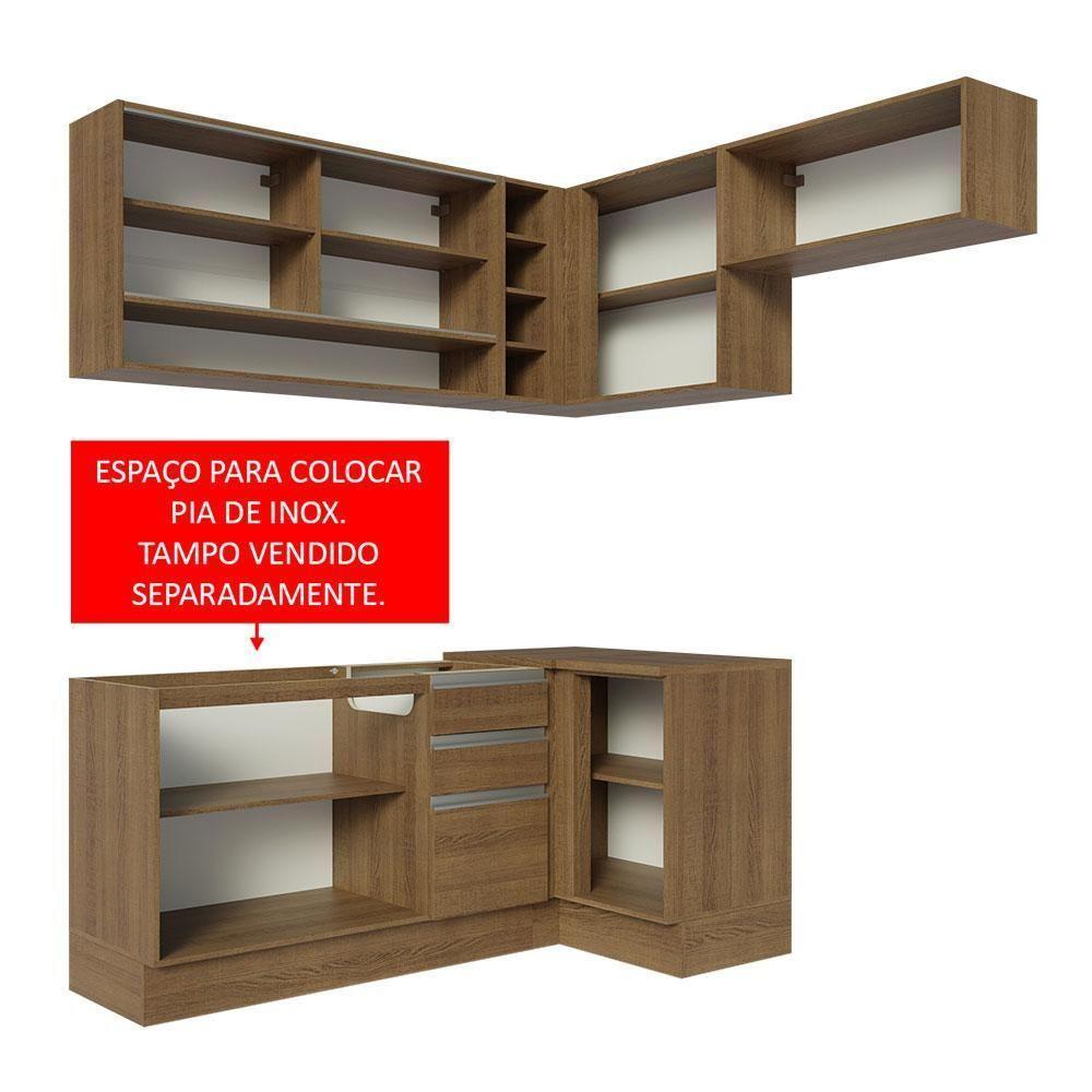 Armário De Cozinha 349Cm Rustic Glamy 06 Rustic - 7