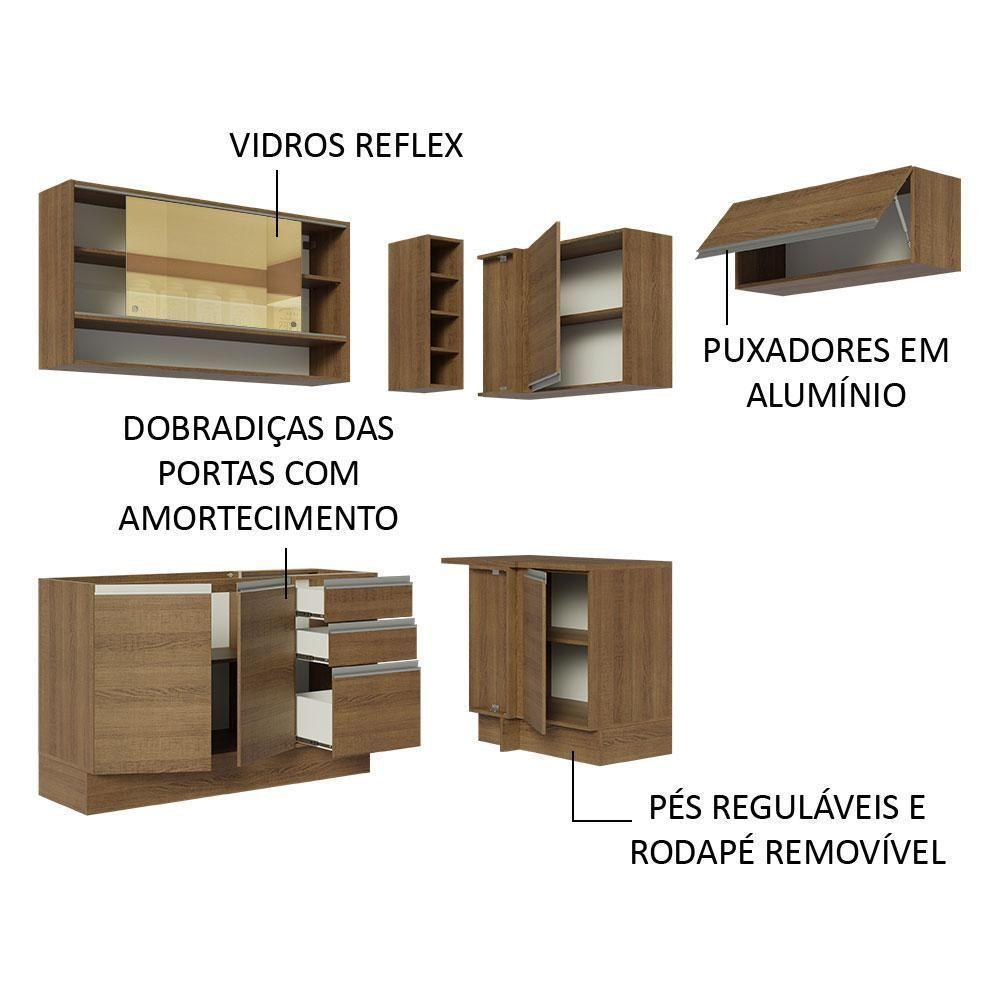 Armário De Cozinha 349Cm Rustic Glamy 06 Rustic - 8
