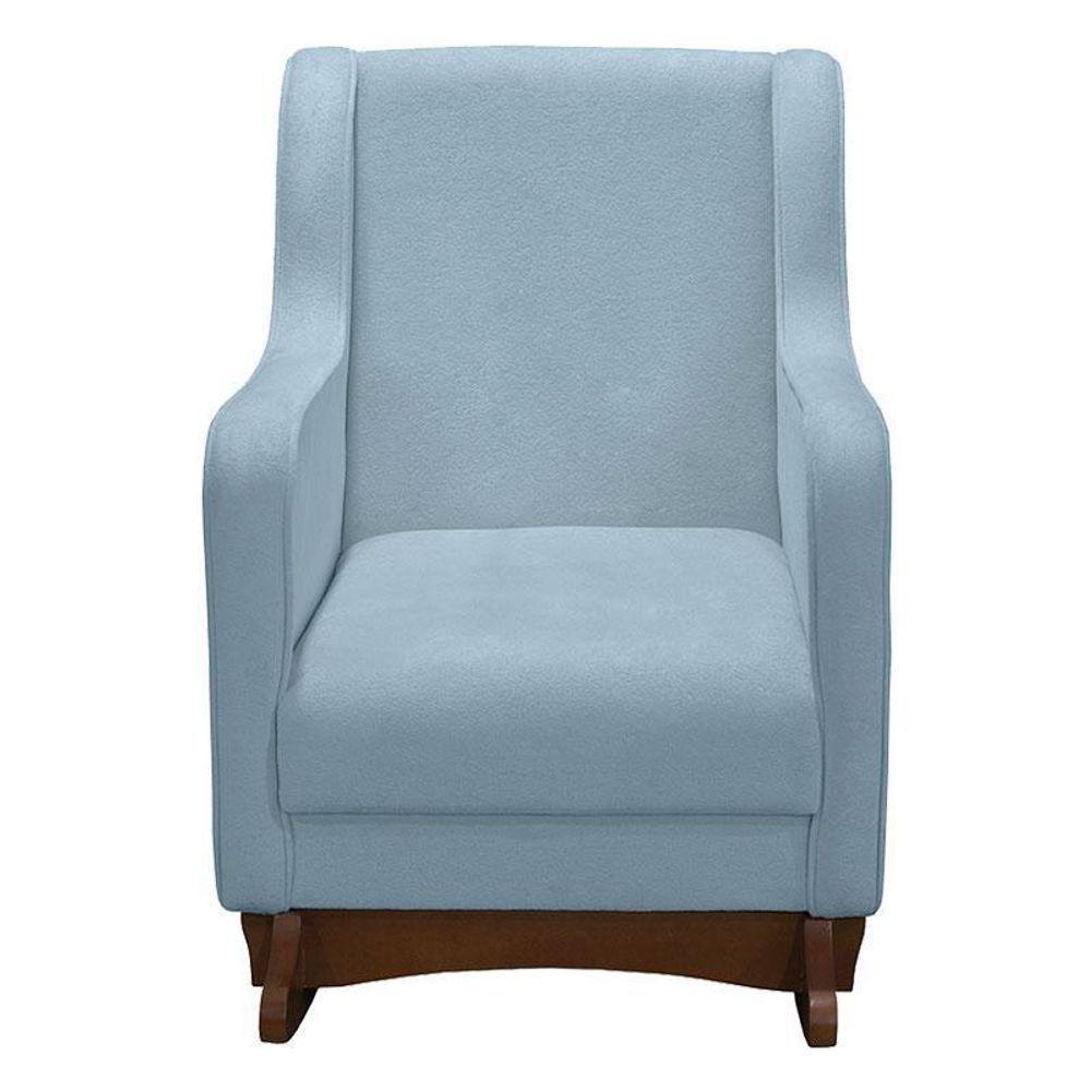 Poltrona Amamentação Aquila Plus Com Puff Boucle Azul Claro - Fratello - 2