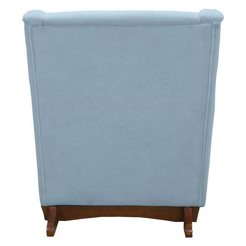 Poltrona Amamentação Aquila Plus Com Puff Boucle Azul Claro - Fratello - 4