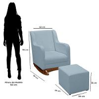 Poltrona Amamentação Aquila Plus Com Puff Boucle Azul Claro - Fratello - 5