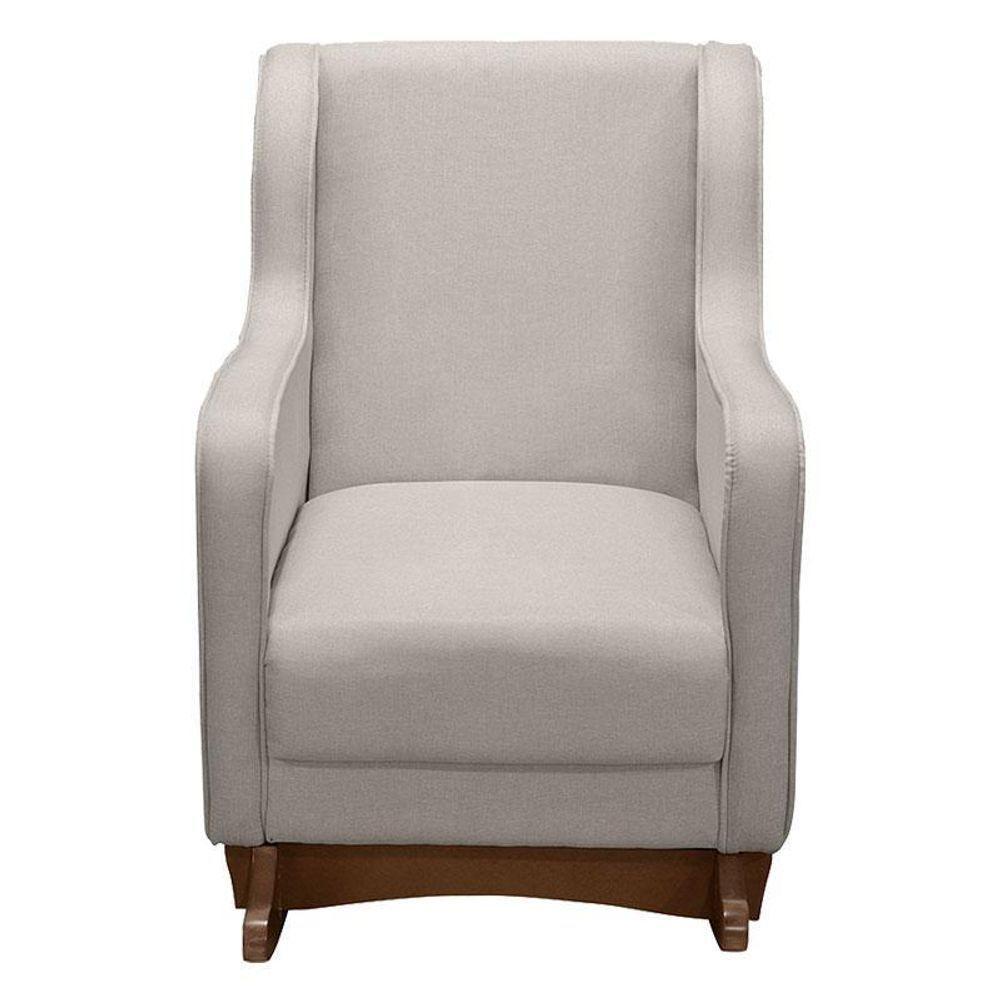 Poltrona Amamentação Aquila Plus Com Puff Linho Off White - Fratello - 2