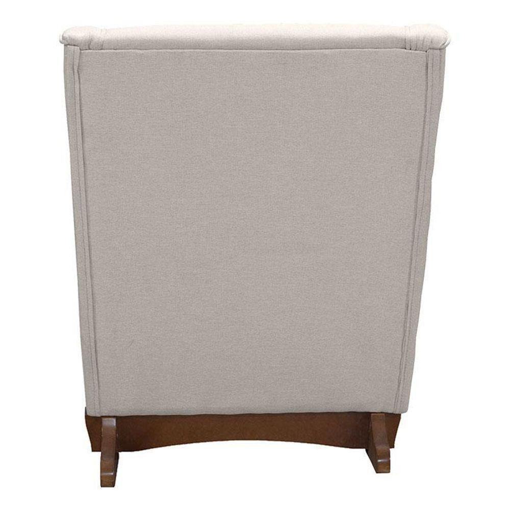 Poltrona Amamentação Aquila Plus Com Puff Linho Off White - Fratello - 4