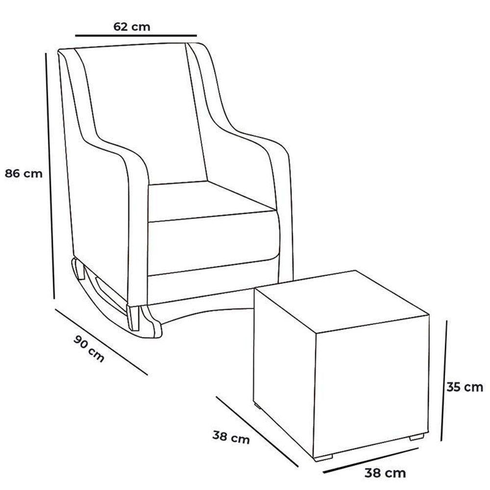 Poltrona Amamentação Aquila Plus Com Puff Linho Off White - Fratello - 6