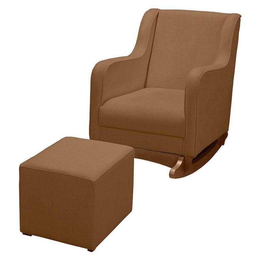 Poltrona Amamentação Aquila Plus Com Puff Boucle Mostarda - Fratello - 1