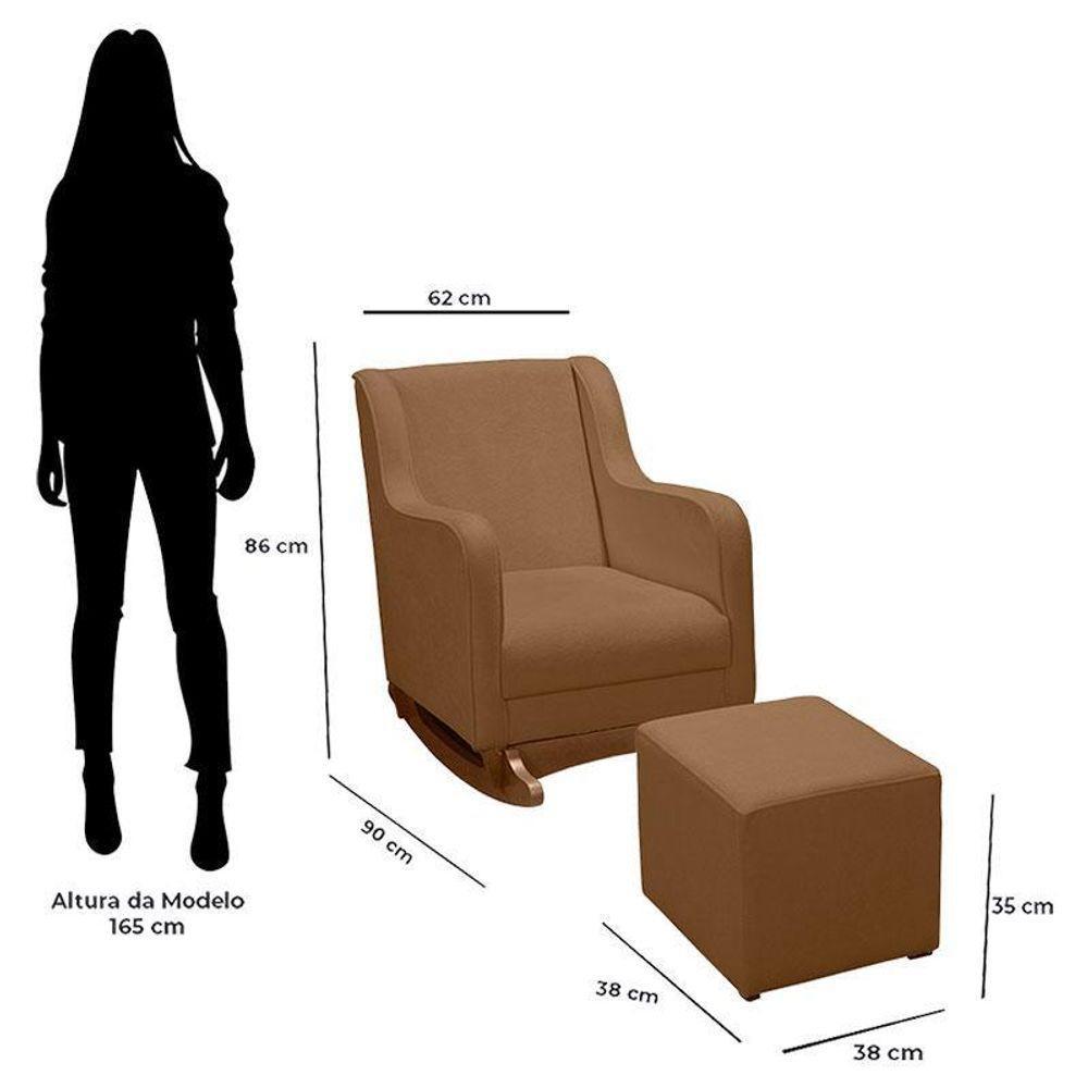 Poltrona Amamentação Aquila Plus Com Puff Boucle Mostarda - Fratello - 5