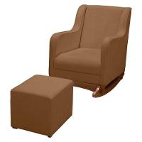 Poltrona Amamentação Aquila Plus Com Puff Boucle Mostarda - Fratello - 1