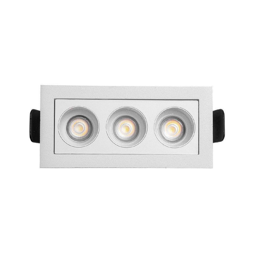 Spot De Embutir Nordecor Downlight Powerus Led Alto Irc 90 6w Bivolt Lente Branca 3000k - 3
