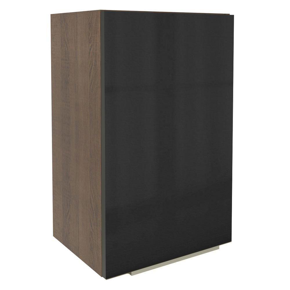 Armário Aéreo Madesa Lux 40 cm 1 Porta Rustic e Preto - 1