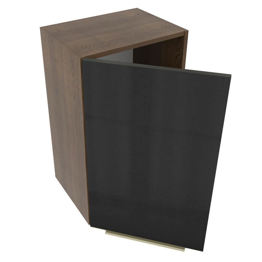 Armário Aéreo Madesa Lux 40 cm 1 Porta Rustic e Preto - 2